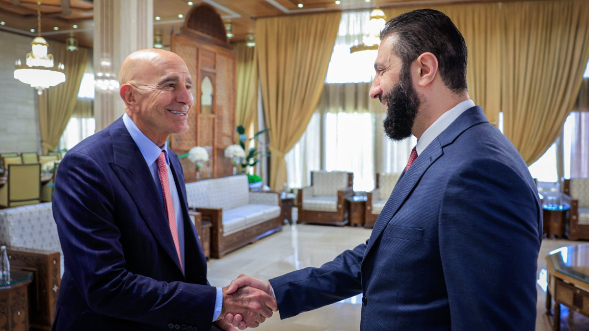 Ahmed Şara, Tom Barrack ile görüştü Ahmed Şara, Tom Barrack ile görüştü